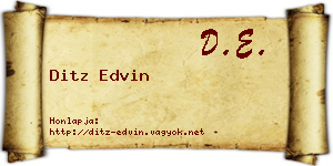 Ditz Edvin névjegykártya